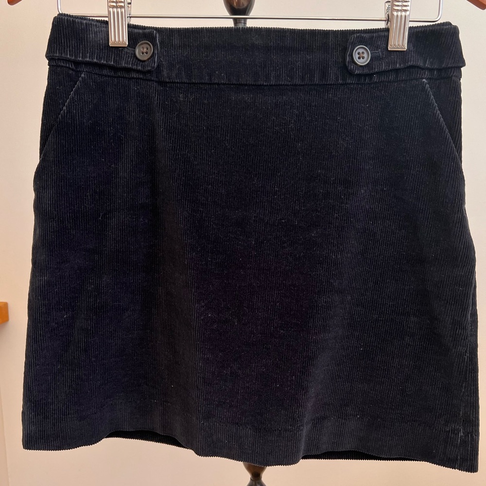 Banana Republic Dark Navy Corduroy Mini Skirt with Button Detail